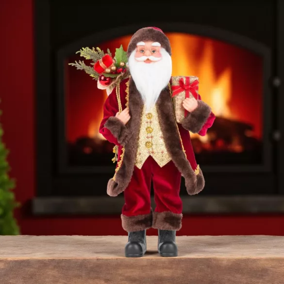 MagicHome karácsonyi dekoráció, Mikulás ajándékokkal, 80 cm