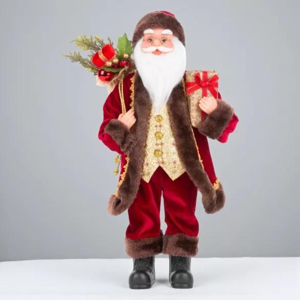 MagicHome karácsonyi dekoráció, Mikulás ajándékokkal, 122 cm