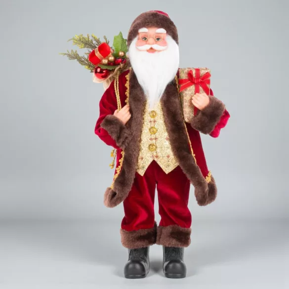MagicHome karácsonyi dekoráció, Mikulás ajándékokkal, 122 cm