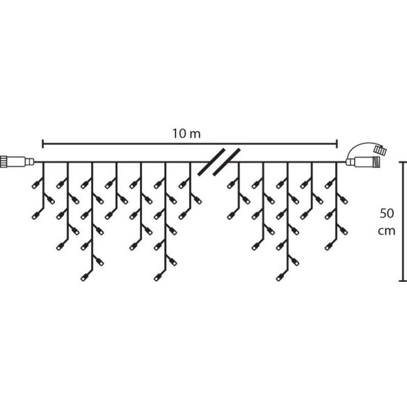 Fényfüggöny, MagicHome Vianoce Icicle Multi Connect, Jégcsap, 10 m, 400 LED, melegfehér, IP44, kültéri, egyszerű világítás