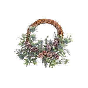 MagicHome karácsonyi koszorú, fonott, természetes ágakkal 48 x 41 x 11 cm
