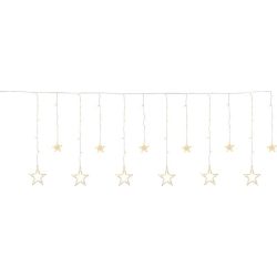   Fényfüggöny, MagicHome Vianoce H-2, 138 db LED, 220 x 90 cm, melegfehér, csillagokkal, kültéri, IP44, 8 fénymód, 230 V