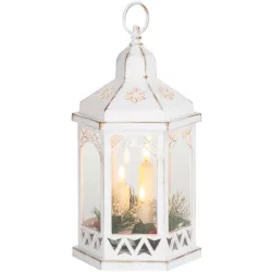   Karácsonyi lámpa, MagicHome Vianoce, Morocco, gyertyás, 3 db LED, melegfehér fény, fehér, elemes (3x AAA), időzítő, műanyag, beltéri, IP20