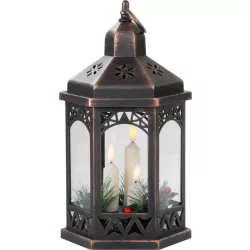   Karácsonyi lámpa, MagicHome Vianoce, Morocco, fekete, elemes (3x AAA), 3 db LED, melegfehér fény, műanyag, időzítő, beltéri, IP20