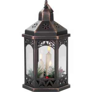 Karácsonyi lámpa, MagicHome Vianoce, Morocco, fekete, elemes (3x AAA), 3 db LED, melegfehér fény, műanyag, időzítő, beltéri, IP20