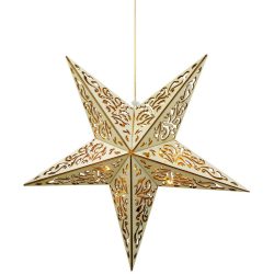   MagicHome Karácsonyi csillag, 10 LED, meleg fehér, 3x AA + távirányító, 40 cm