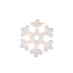   MagicHome karácsonyi hópehely, 20 LED, meleg fehér, 2x AA + időzítő, 43 cm