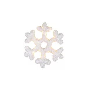 MagicHome karácsonyi hópehely, 20 LED, melegfehér, 2x AA + időzítő, 43 cm