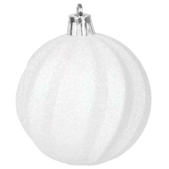 MagicHome karácsonyi gömbök, készlet, 15 db, 3,5-6-8 cm, fehér-ezüst, karácsonyfára