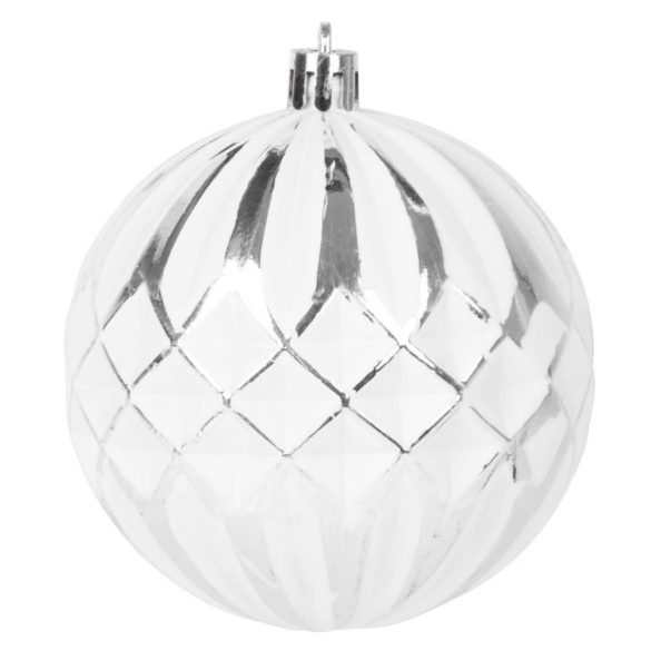 MagicHome karácsonyi gömbök, készlet, 31 db, 5-6-8-12 cm, fehér-ezüst, karácsonyfára