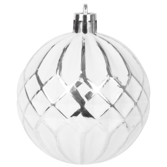 MagicHome karácsonyi gömbök, készlet, 31 db, 5-6-8-12 cm, fehér-ezüst, karácsonyfára