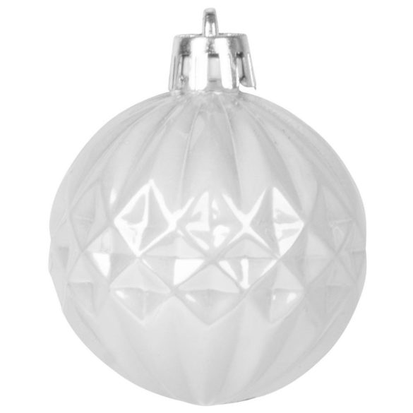 MagicHome karácsonyi gömbök, készlet, 31 db, 5-6-8-12 cm, fehér-ezüst, karácsonyfára