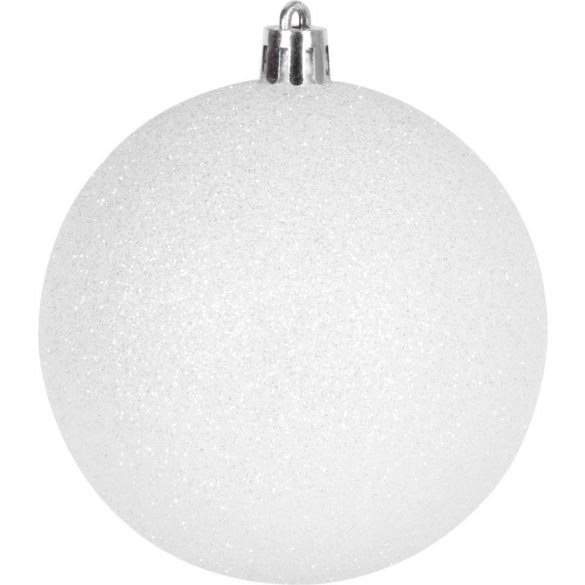 MagicHome karácsonyi gömbök, 14 db, piros-fehér, díszített, karácsonyfára, 8 cm, termékdoboz 24 tubu