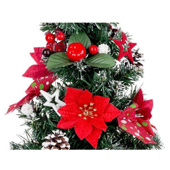 MagicHome műfenyő, feldíszített, piros, 41 cm