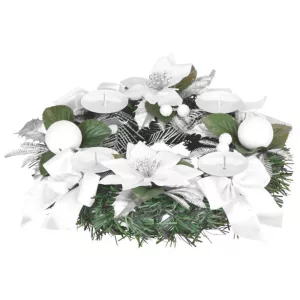 MagicHome karácsonyi koszorú, adventi, fehér, 25 cm