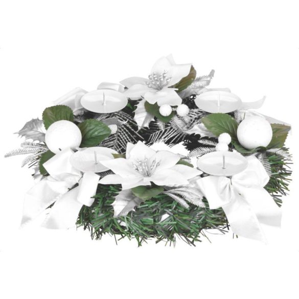 MagicHome karácsonyi koszorú, adventi, fehér, 25 cm