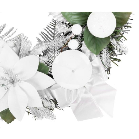 MagicHome karácsonyi koszorú, adventi, fehér, 25 cm