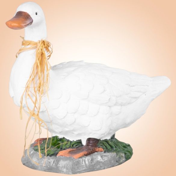 Kerti dekoráció, MagicHome, lúd, fehér, 44 x 20 x 37 cm, kerámia