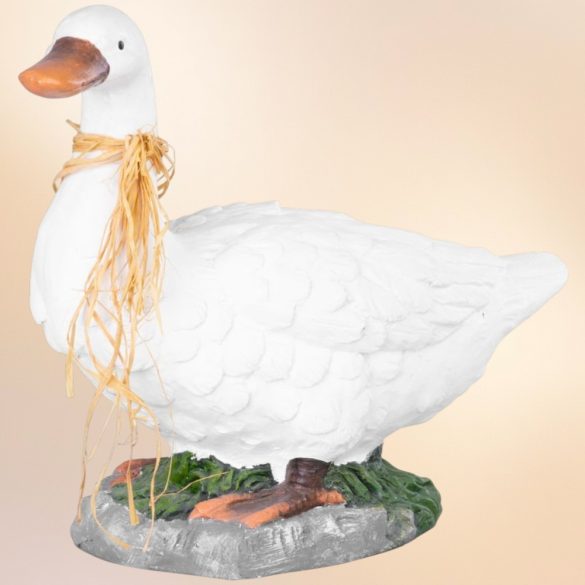 Kerti dekoráció, MagicHome, lúd, fehér, 44 x 20 x 37 cm, kerámia