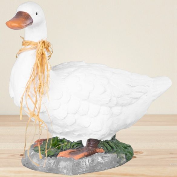 Kerti dekoráció, MagicHome, lúd, fehér, 44 x 20 x 37 cm, kerámia