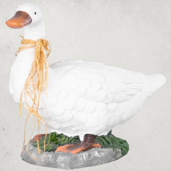 Kerti dekoráció, MagicHome, lúd, fehér, 44 x 20 x 37 cm, kerámia