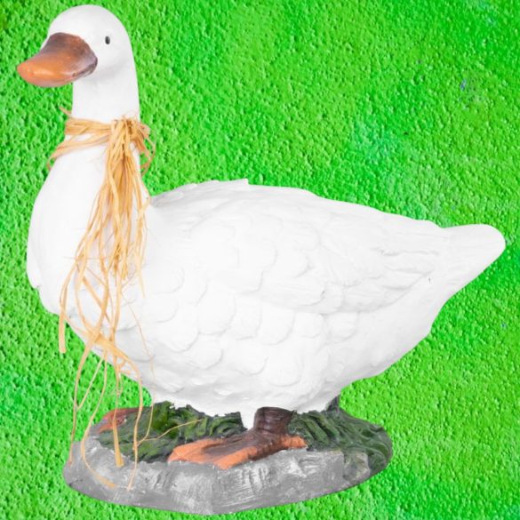 Kerti dekoráció, MagicHome, lúd, fehér, 44 x 20 x 37 cm, kerámia