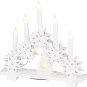 karácsonyi dekoráció, gyertyatartó, 6 db melegfehér LED, 2 db AA elemmel működő, 32 x 5 x 30, 5 cm, beltéri (TC8091622)