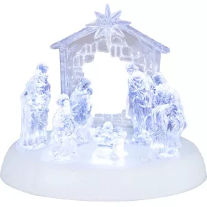 MagicHome karácsonyi dekoráció, Betlehem, 7 LED, akril, 19,5 x 14 x 17,5 cm