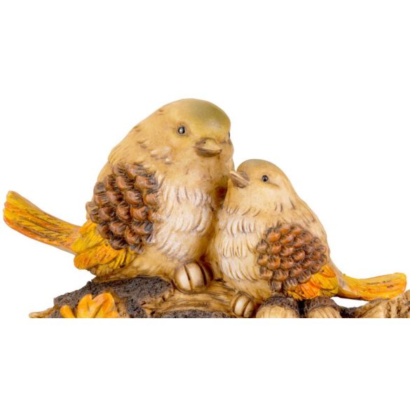 Dekoráció MagicHome Nature, Madarak fatörzsön, polirezin, 24x10,5x15,5 cm