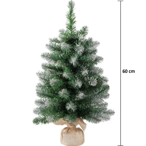 MagicHome Belo műfenyő jutában, havas végek, extra sűrű, 60 cm