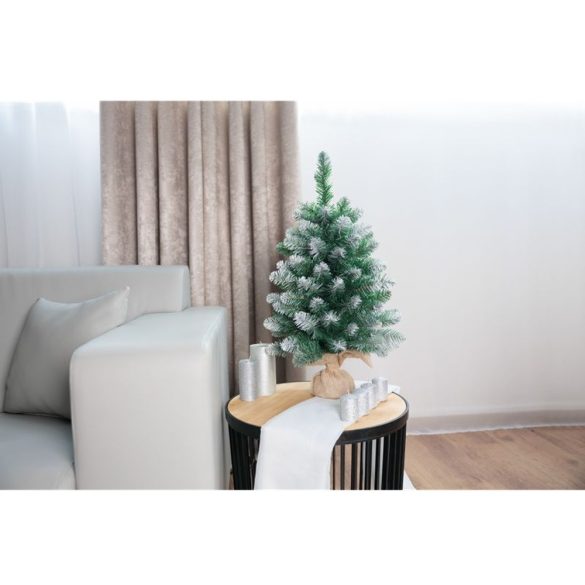 MagicHome Belo műfenyő jutában, havas végek, extra sűrű, 60 cm