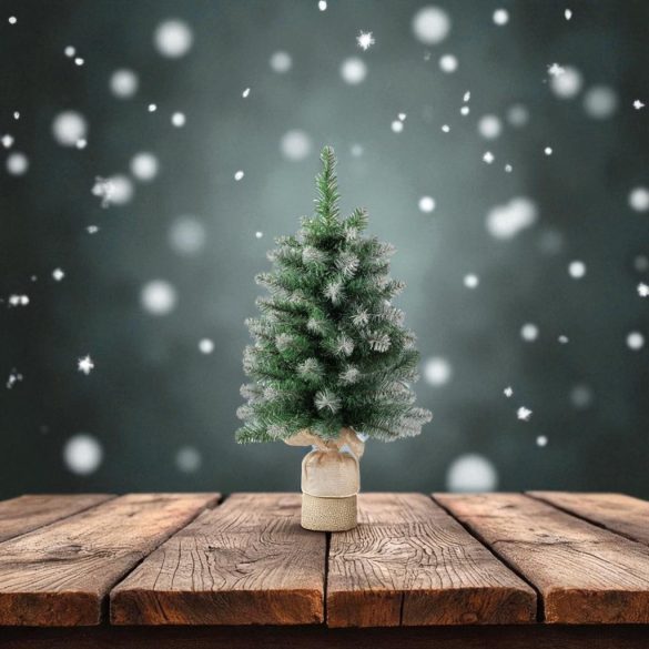 MagicHome Belo műfenyő jutában, havas végek, extra sűrű, 60 cm