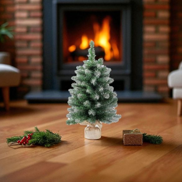 MagicHome Belo műfenyő jutában, havas végek, extra sűrű, 60 cm