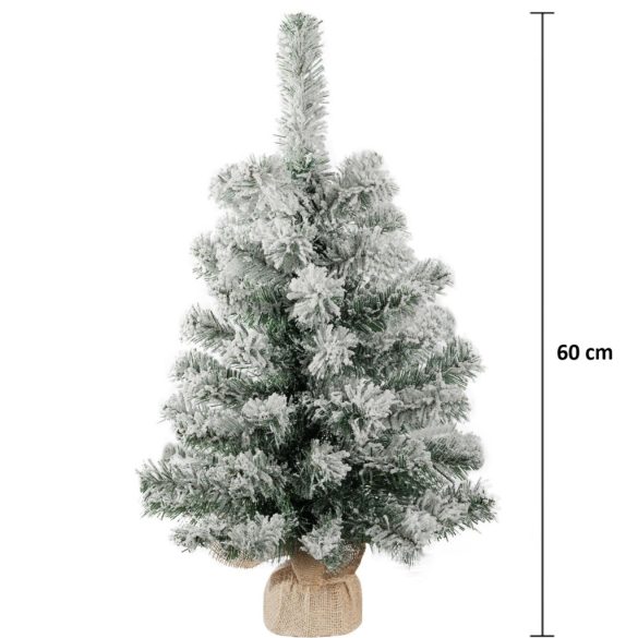 MagicHome Snowy műfenyő jutában, havas, 60 cm