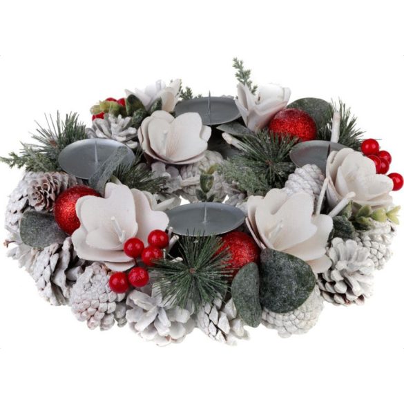 Koszorú MagicHome Vianoce, természetes, fehér, adventi, 30 cm