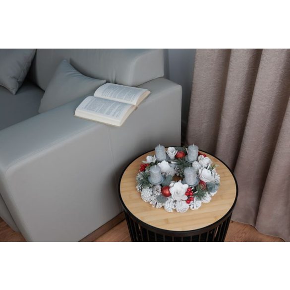 Koszorú MagicHome Vianoce, természetes, fehér, adventi, 30 cm