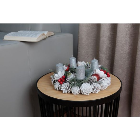 Koszorú MagicHome Vianoce, természetes, fehér, adventi, 30 cm