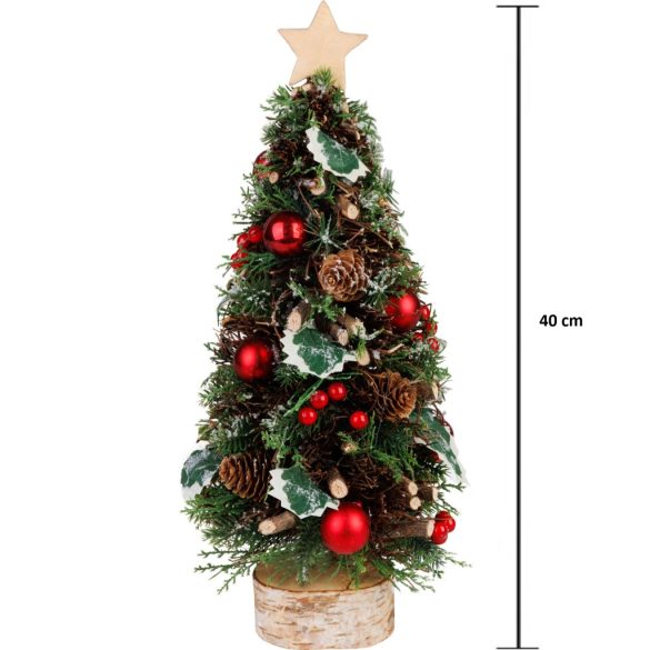 MagicHome műfenyő, talppal, csillaggal, 18 x 40 cm