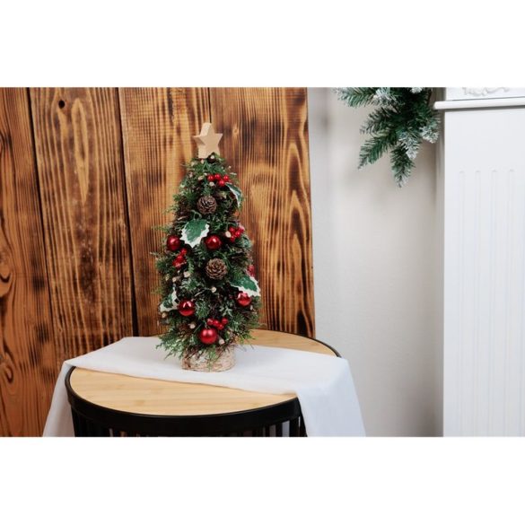 MagicHome műfenyő, talppal, csillaggal, 18 x 40 cm