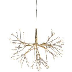   LED fényfüzér, MagicHome Vianoce, tűzijáték, 20 cm, melegfehér, arany, 72 LED, függesztett, elemes (3xAA), kültéri