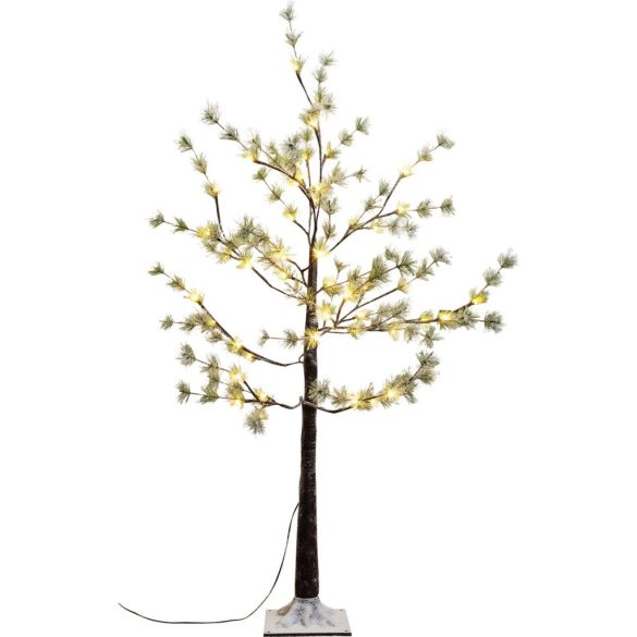 MagicHome karácsonyi dekoráció, fa, 48 melegfehér LED, havas, 120 cm