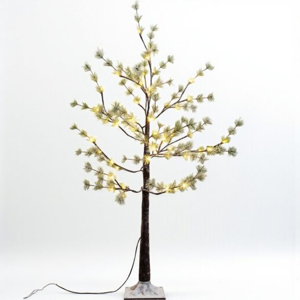 MagicHome karácsonyi dekoráció, fa, 48 melegfehér LED, havas, 120 cm
