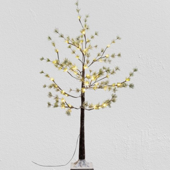 MagicHome karácsonyi dekoráció, fa, 48 melegfehér LED, havas, 120 cm