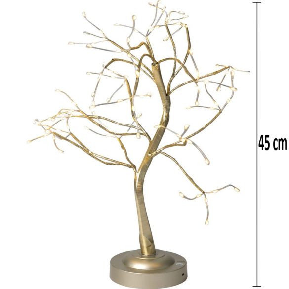 MagicHome karácsonyi dekoráció, fa, 108 melegfehér LED, USB, egyszerű világítás, 45 cm