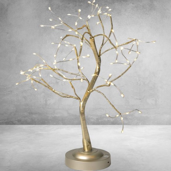 MagicHome karácsonyi dekoráció, fa, 108 melegfehér LED, USB, egyszerű világítás, 45 cm