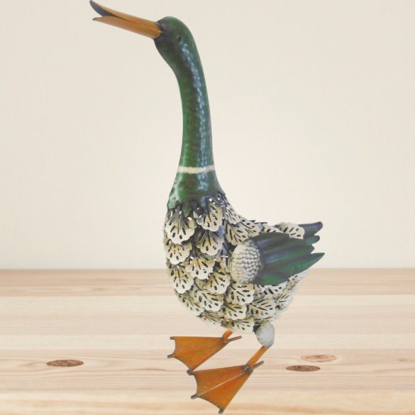 Kerti dekoráció, MagicHome Mecco, vadkacsa, barna/bézs, 35 × 16,5 × 47 cm, fém