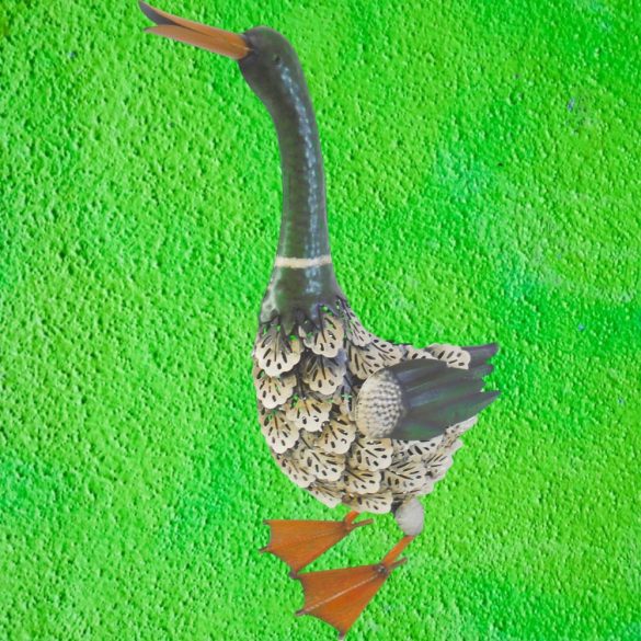 Kerti dekoráció, MagicHome Mecco, vadkacsa, barna/bézs, 35 × 16,5 × 47 cm, fém