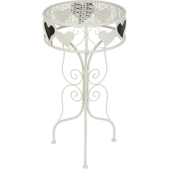 Kerti dekoráció, MagicHome Mecco, virágcserép állvány, fehér, 33 x 33 x 60 cm, fém