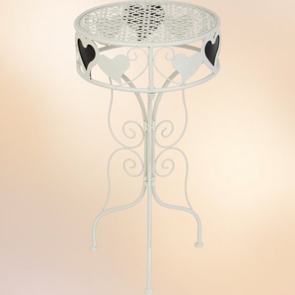 Kerti dekoráció, MagicHome Mecco, virágcserép állvány, fehér, 33 x 33 x 60 cm, fém