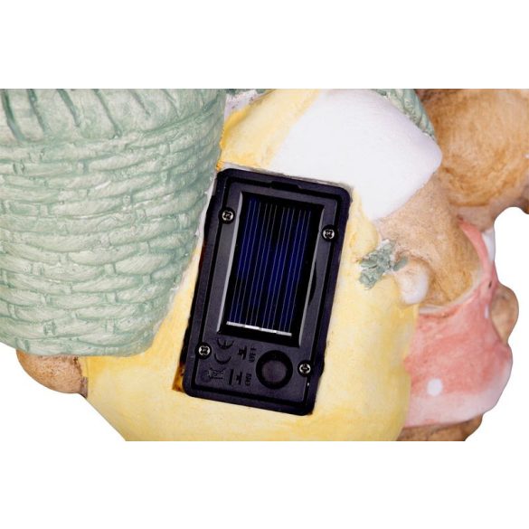 Kerti dekoráció, MagicHome, nyuszi fiókával és tojással, bézs, 17,8 x 25,5 x 39 cm, kerámia